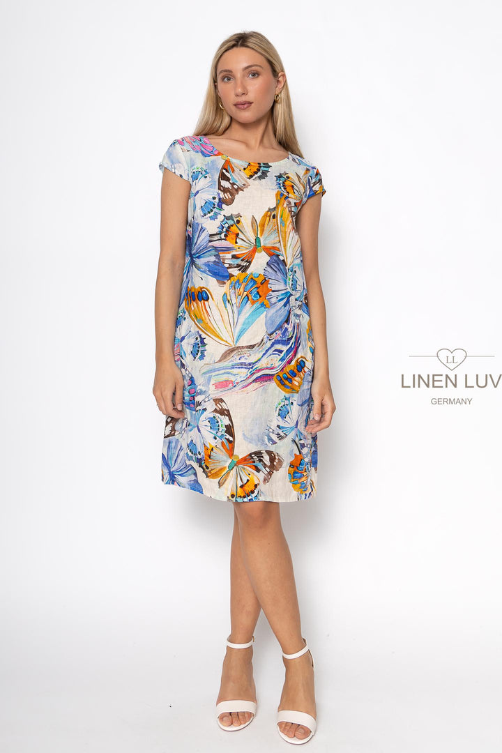 French Linen Sheath Dress Print - Breathable Naturals | Glam & Fame Clothing