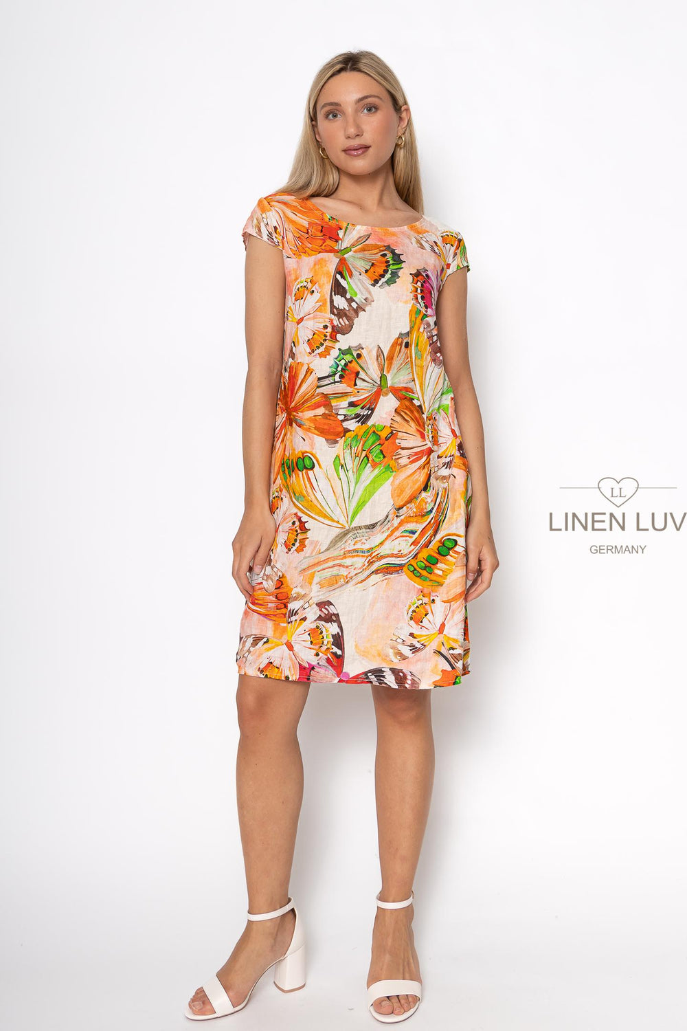 French Linen Sheath Dress Print - Breathable Naturals | Glam & Fame Clothing