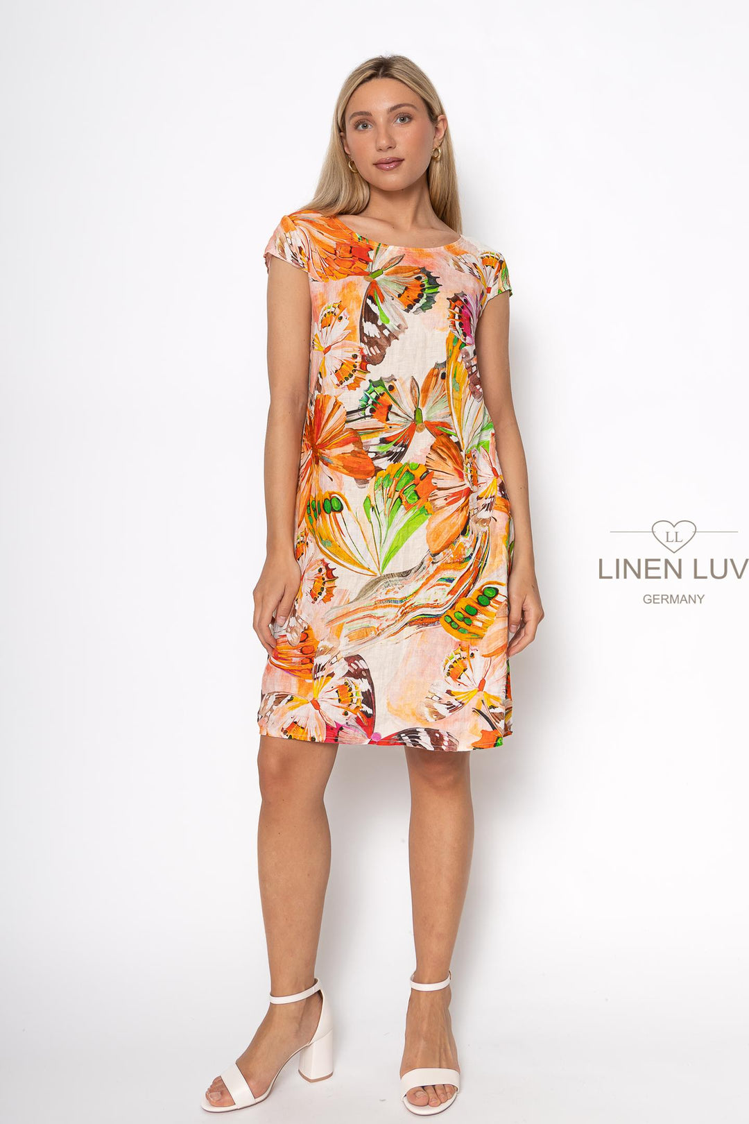 French Linen Sheath Dress Print - Breathable Naturals | Glam & Fame Clothing