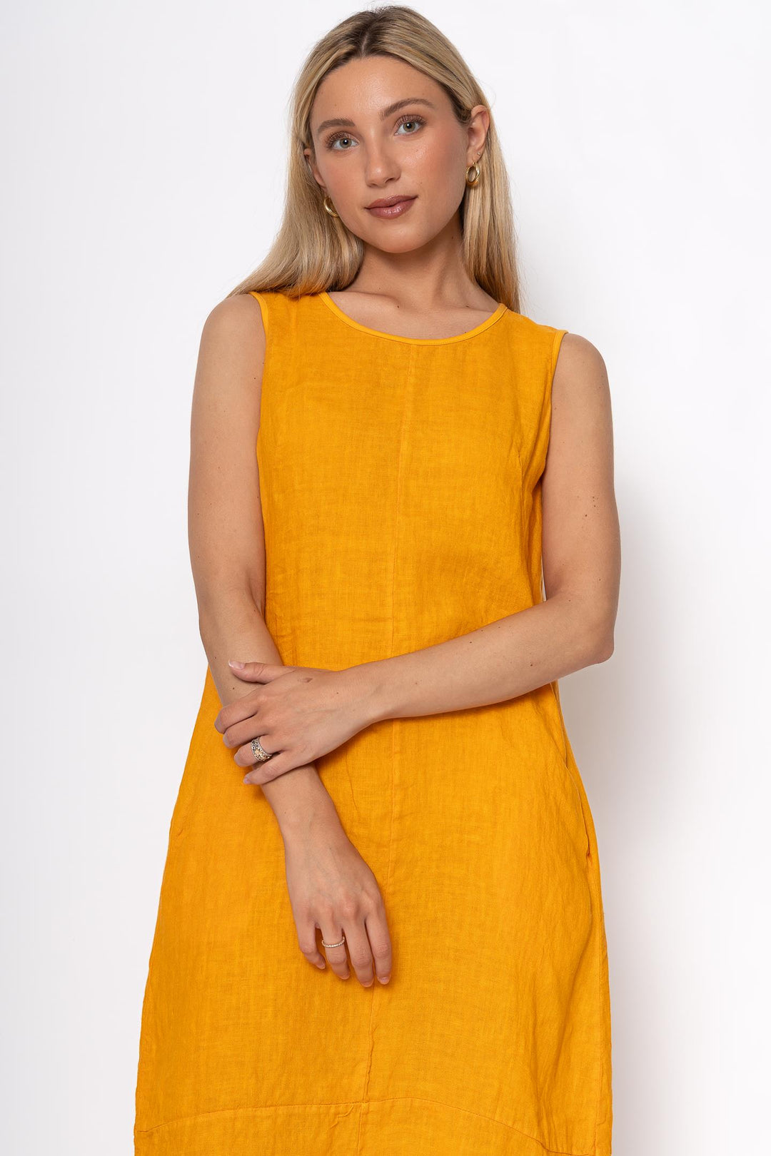 French Linen Camisole Shift Dress - Breathable Naturals | Glam & Fame Clothing