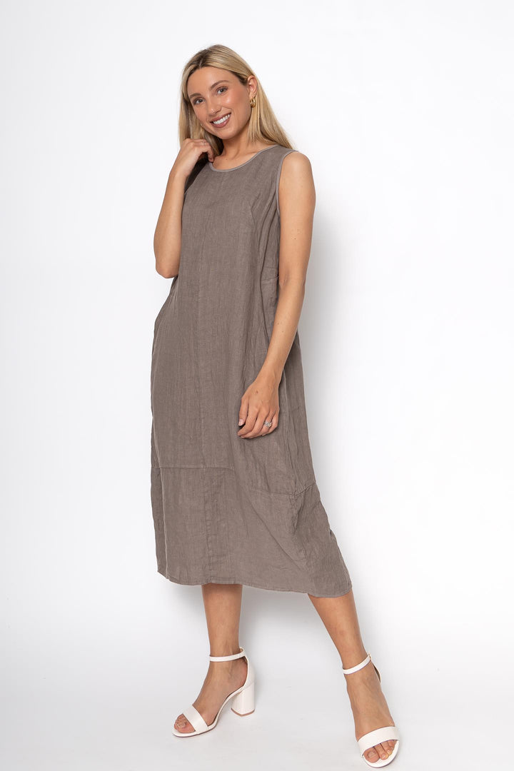 French Linen Camisole Shift Dress - Breathable Naturals | Glam & Fame Clothing