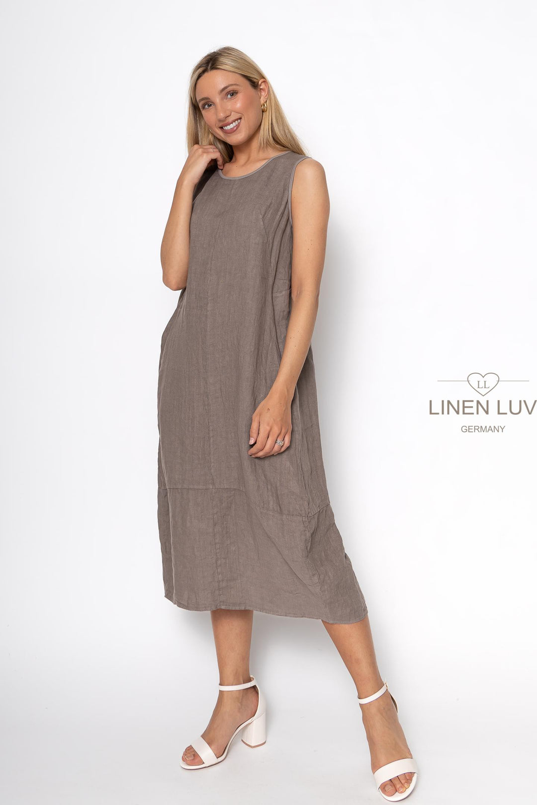 French Linen Camisole Shift Dress - Breathable Naturals | Glam & Fame Clothing