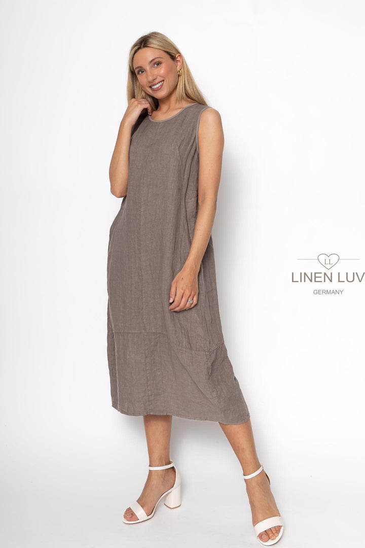 French Linen Camisole Shift Dress - Breathable Naturals | Glam & Fame Clothing