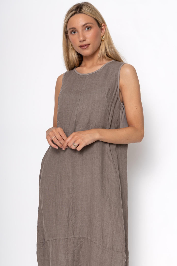 French Linen Camisole Shift Dress - Breathable Naturals | Glam & Fame Clothing