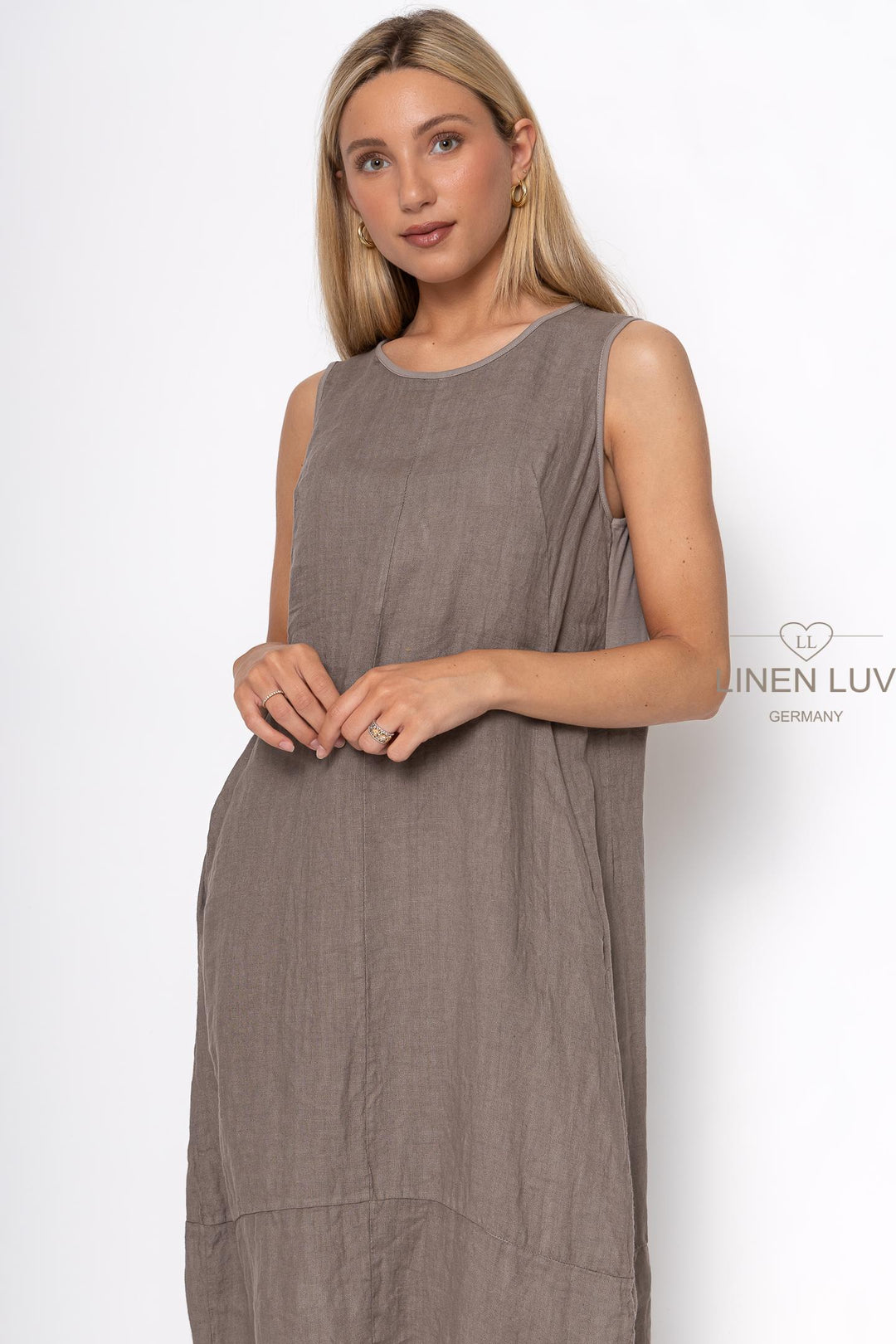 French Linen Camisole Shift Dress - Breathable Naturals | Glam & Fame Clothing
