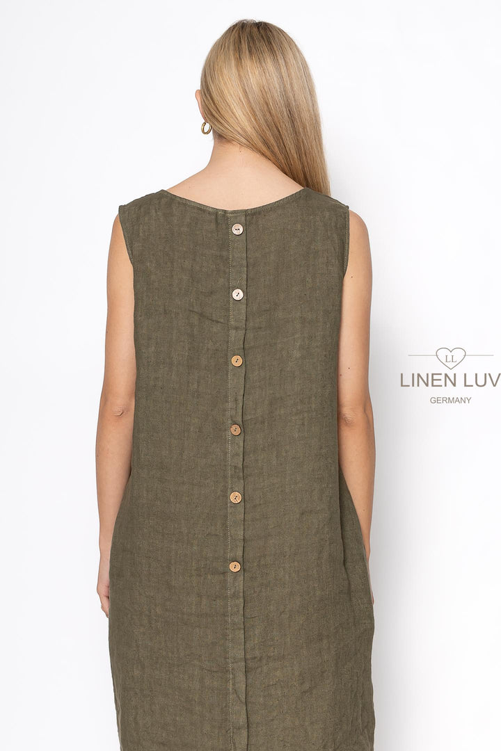 French Linen Camisole Shift Dress - Breathable Naturals | Glam & Fame Clothing