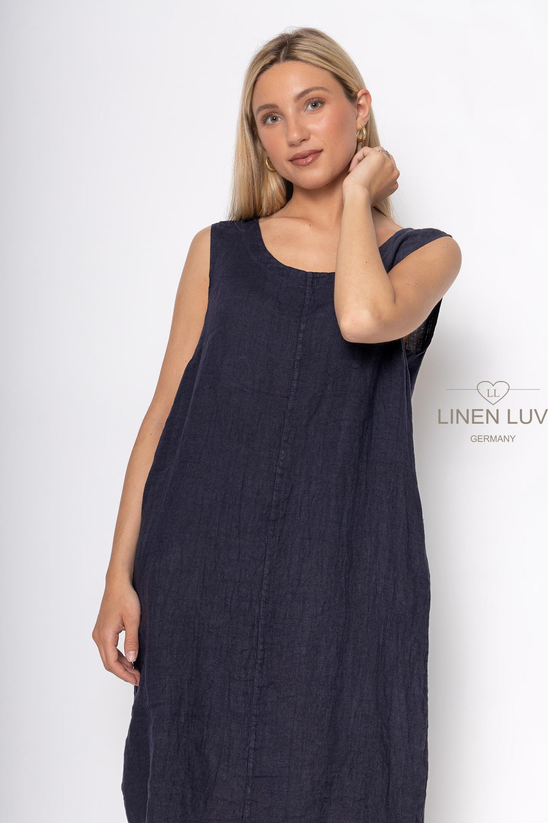 French Linen Camisole Shift Dress - Breathable Naturals | Glam & Fame Clothing