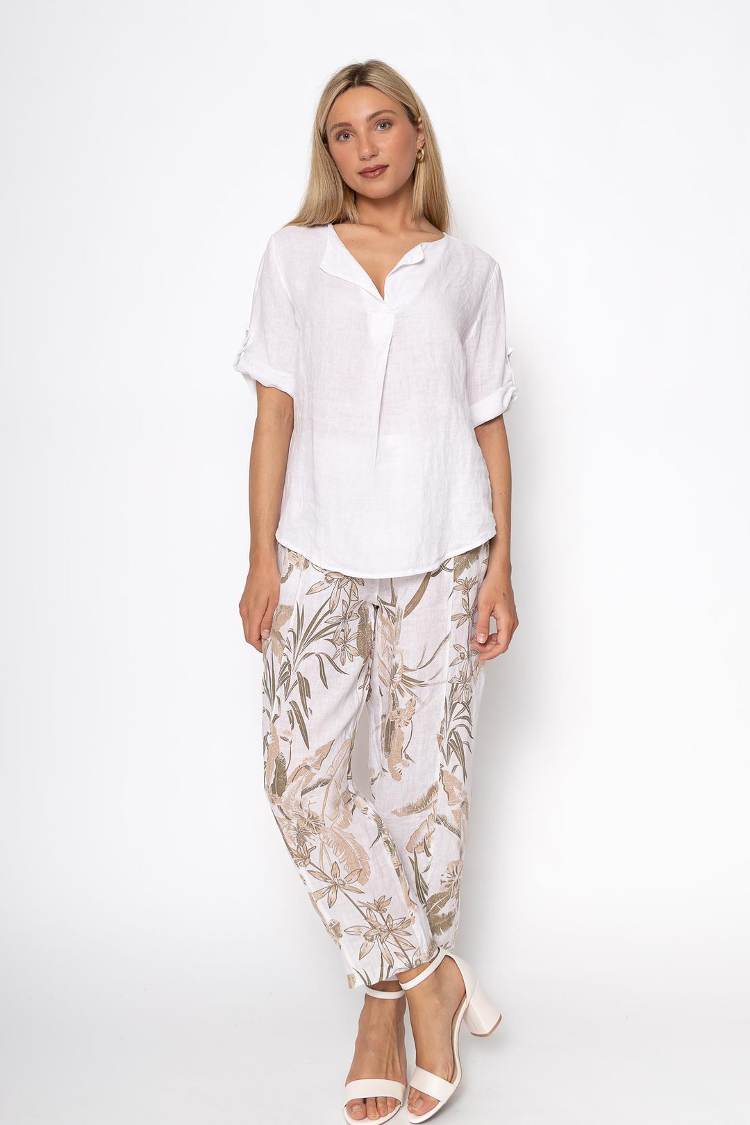 French Linen Classic Popover Shirt - Breathable Naturals | Glam & Fame Clothing