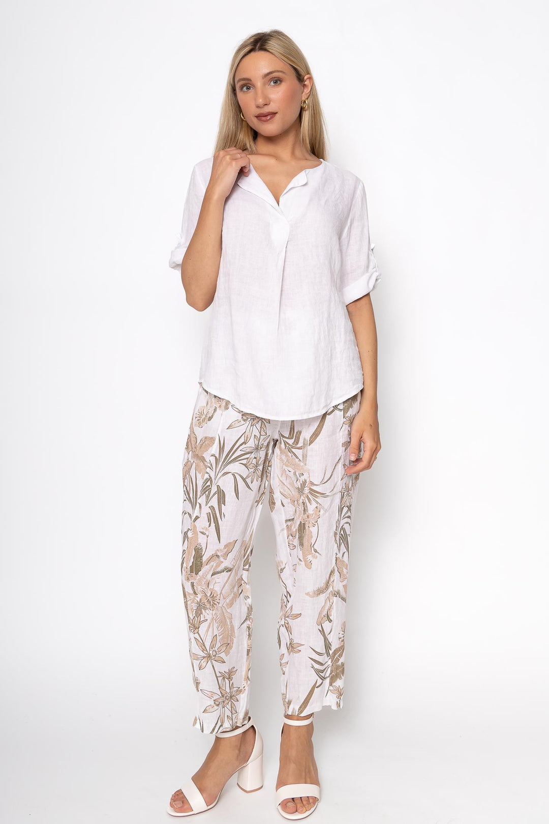 French Linen Classic Popover Shirt - Breathable Naturals | Glam & Fame Clothing
