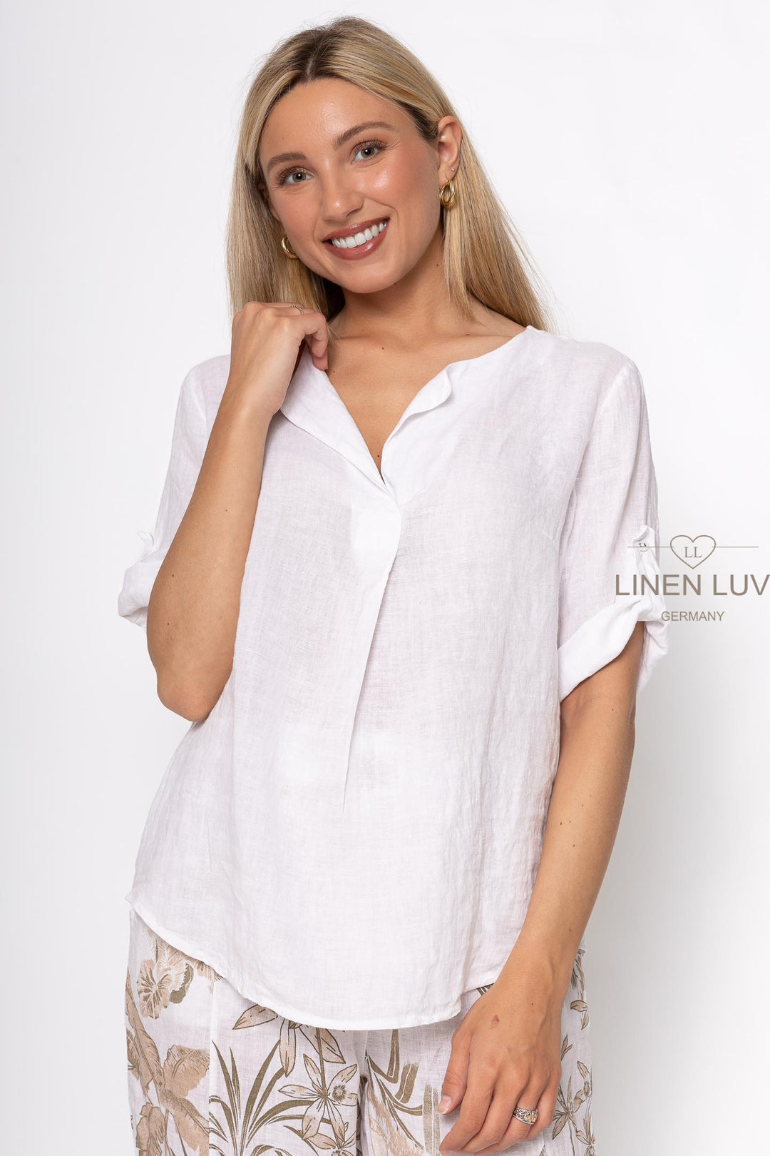 French Linen Classic Popover Shirt - Breathable Naturals | Glam & Fame Clothing