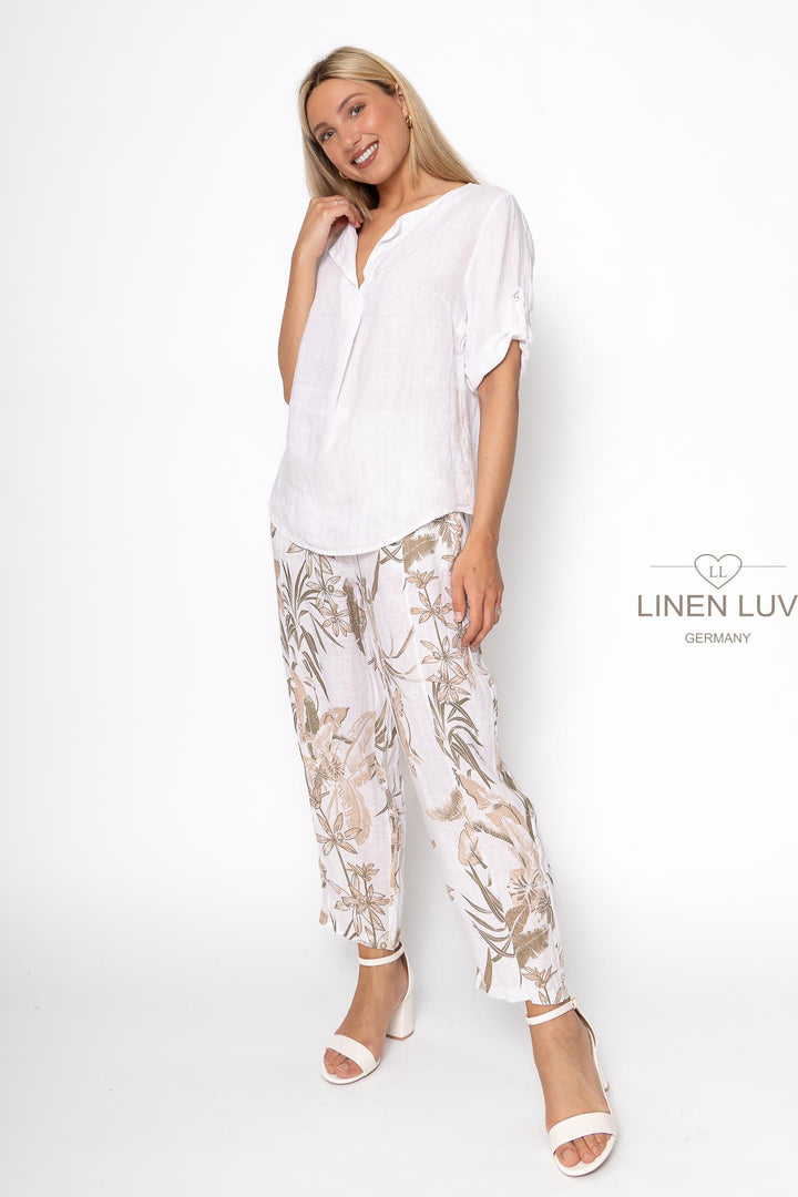 French Linen Classic Popover Shirt - Breathable Naturals | Glam & Fame Clothing