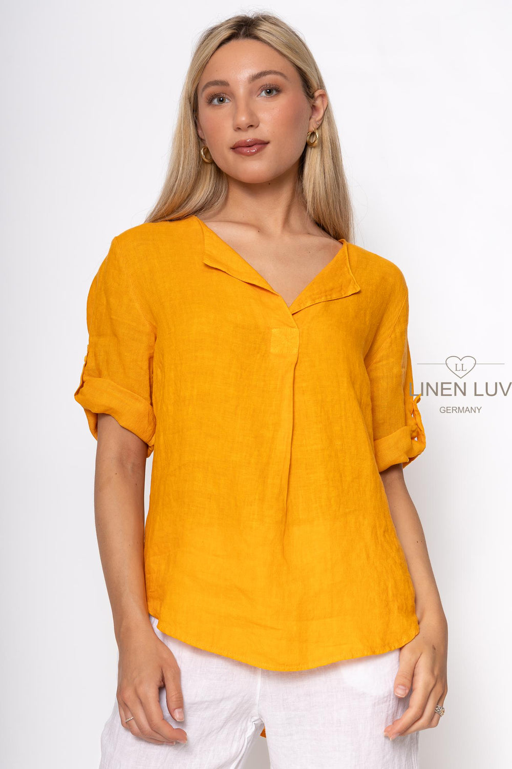 French Linen Classic Popover Shirt - Breathable Naturals | Glam & Fame Clothing