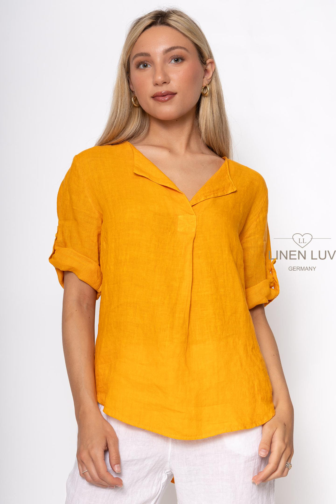 French Linen Classic Popover Shirt - Breathable Naturals | Glam & Fame Clothing
