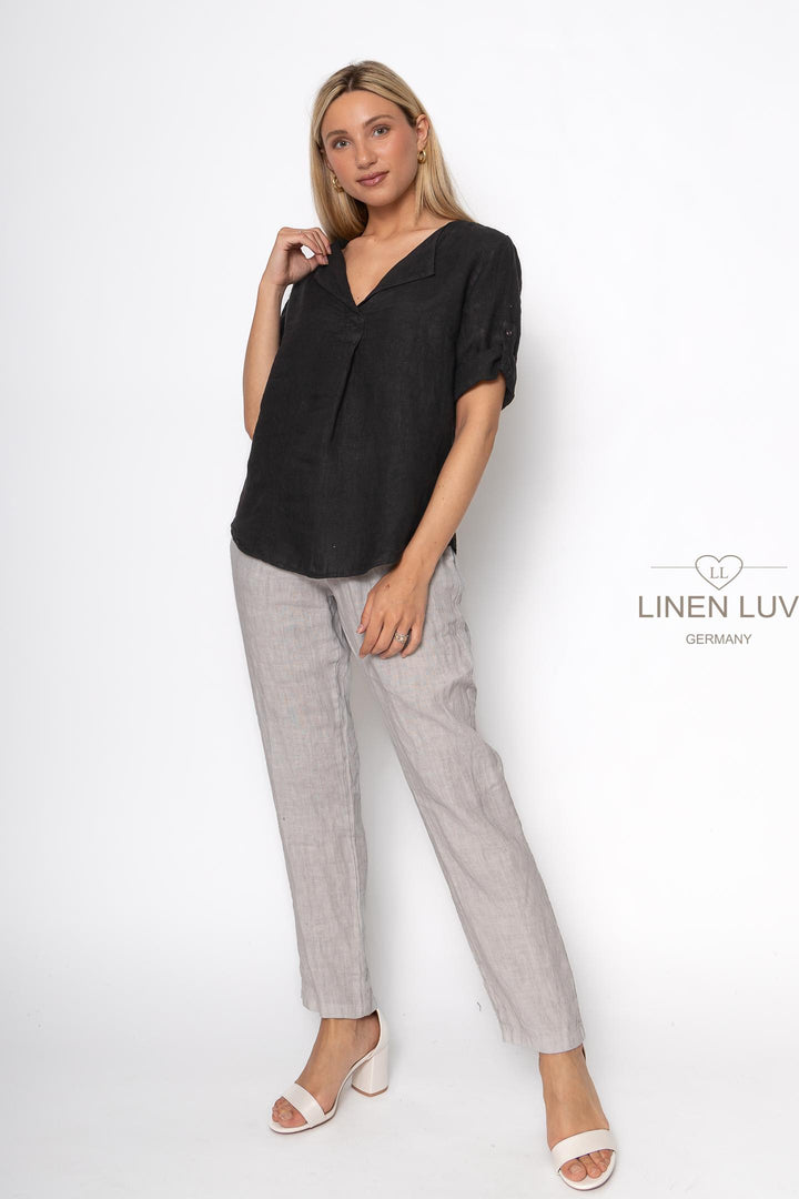 French Linen Classic Popover Shirt