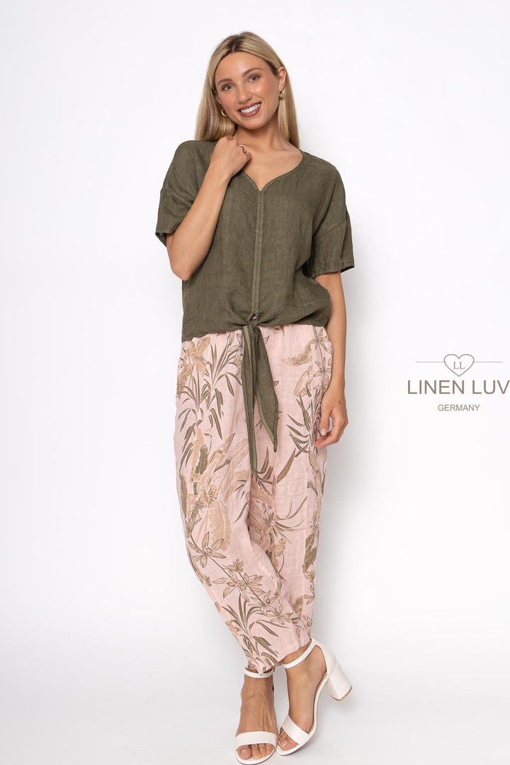 French Linen Tie Blouse