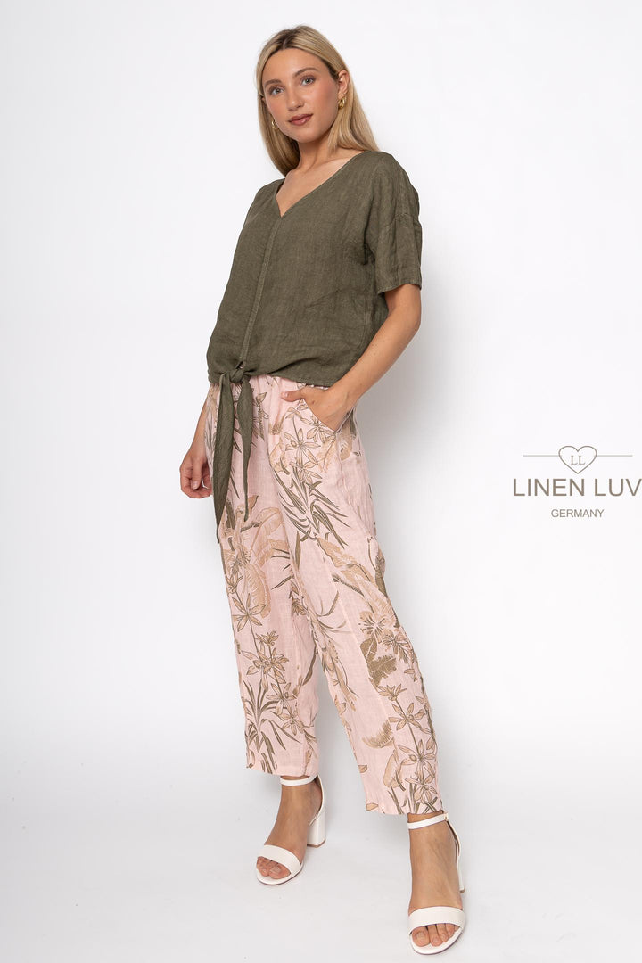 French Linen Tie Blouse