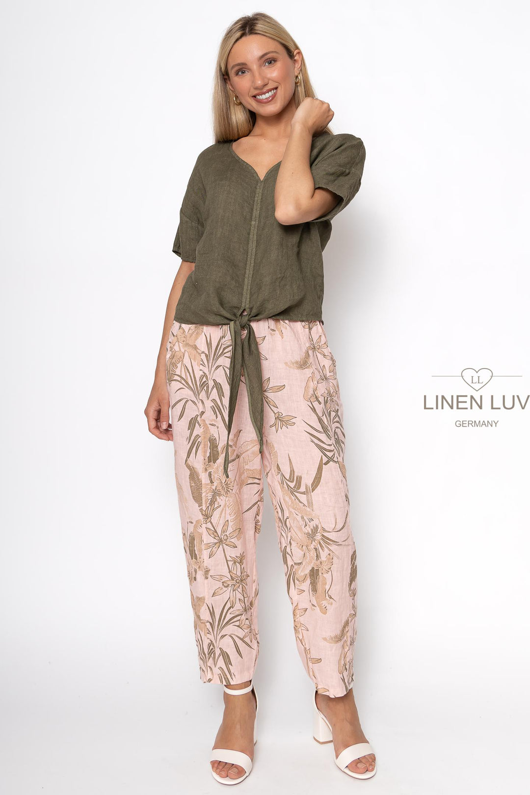 French Linen Tie Blouse