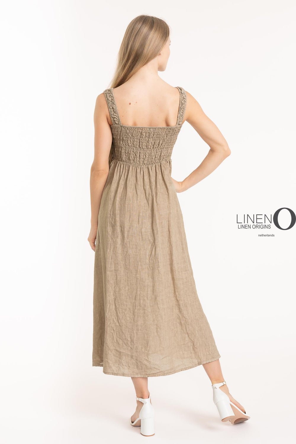 French Linen Sundress Smocking - Breathable Naturals | Glam & Fame Clothing