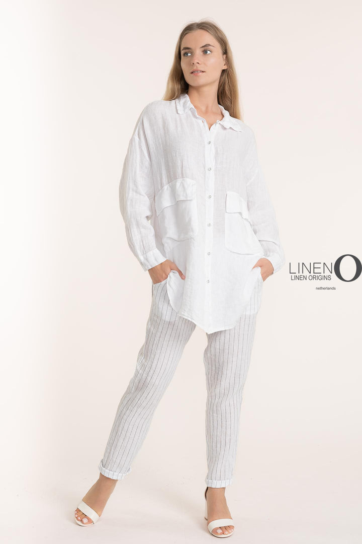 French Linen Oversized Shirt - Breathable Naturals | Glam & Fame Clothing