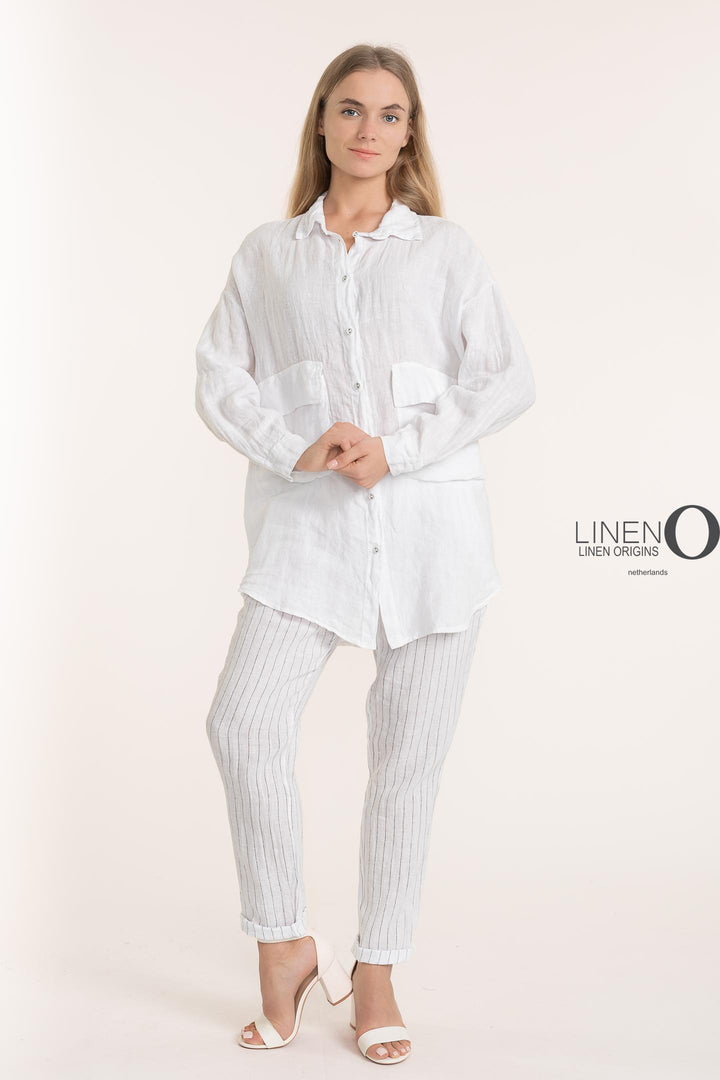 French Linen Oversized Shirt - Breathable Naturals | Glam & Fame Clothing