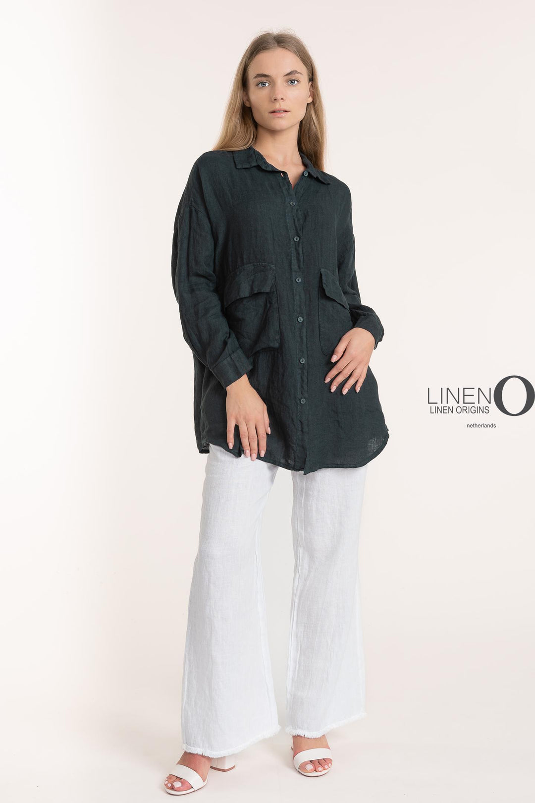 French Linen Oversized Shirt - Breathable Naturals | Glam & Fame Clothing