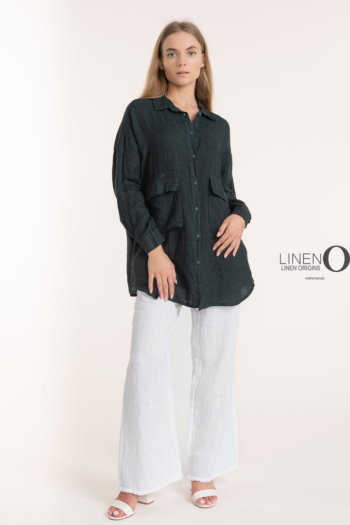 French Linen Oversized Shirt - Breathable Naturals | Glam & Fame Clothing