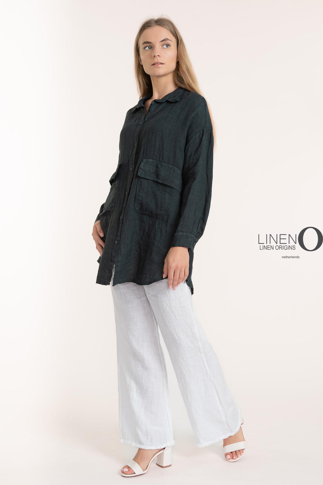 French Linen Oversized Shirt - Breathable Naturals | Glam & Fame Clothing