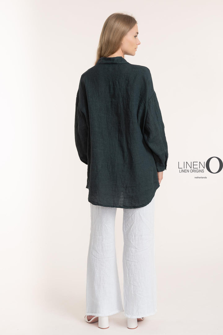 French Linen Oversized Shirt - Breathable Naturals | Glam & Fame Clothing