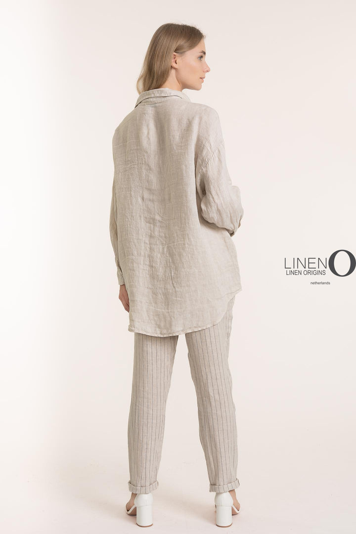 French Linen Oversized Shirt - Breathable Naturals | Glam & Fame Clothing