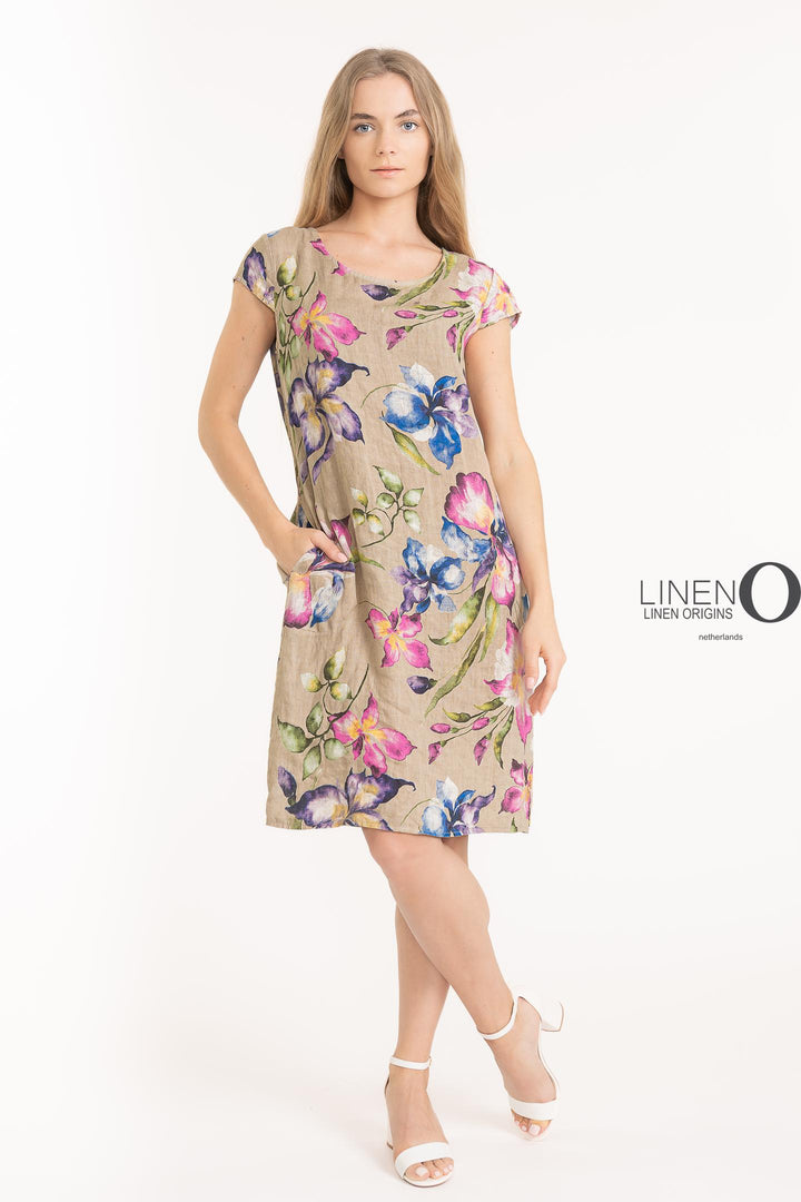 French Linen Sheath Dress With Pockets - Breathable Naturals | Glam & Fame Clothing