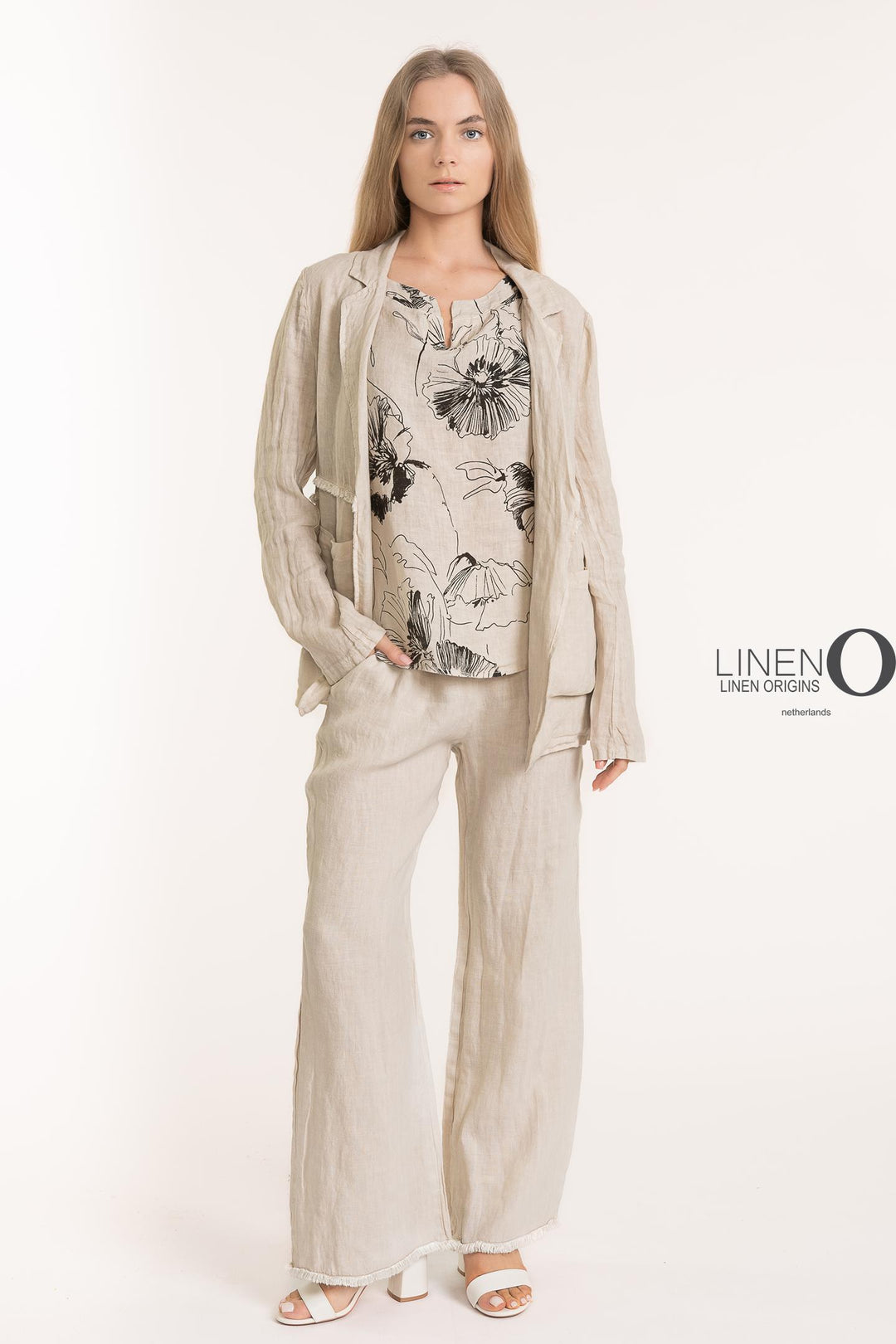 French Linen Blazer Premium Woven - Breathable Naturals | Glam & Fame Clothing