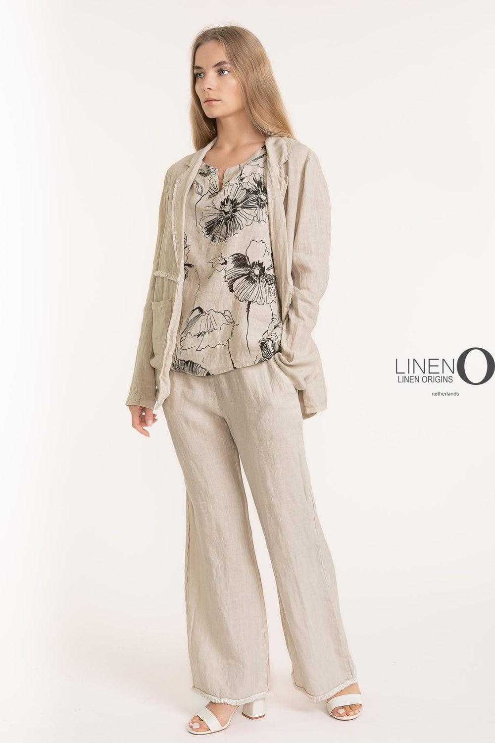 French Linen Blazer Premium Woven - Breathable Naturals | Glam & Fame Clothing