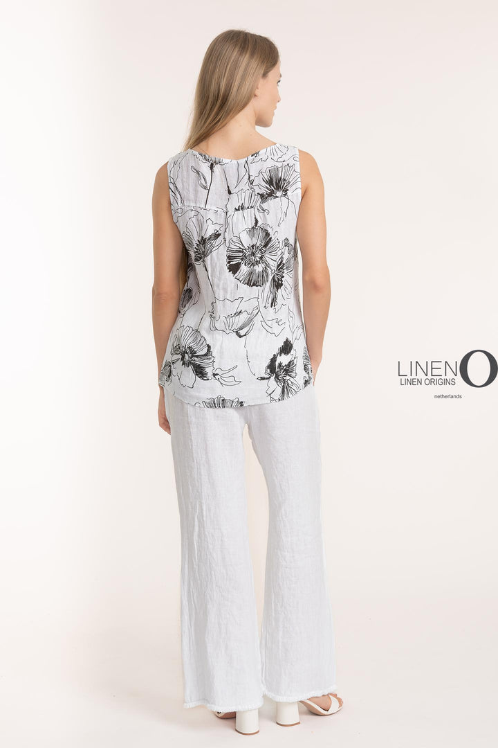 French Linen V - Neck Sleeveless Top - Breathable Naturals | Glam & Fame Clothing