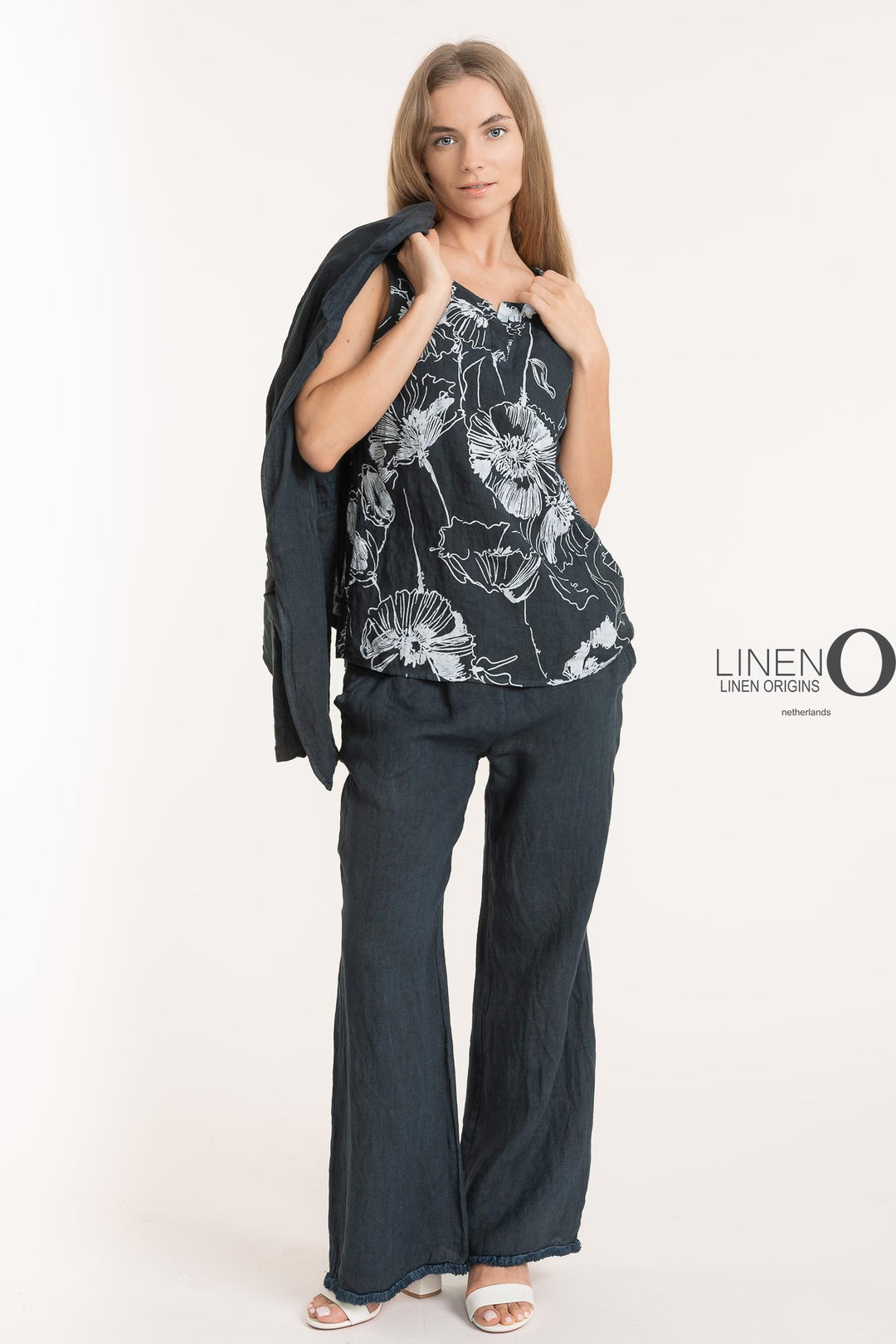 French Linen V - Neck Sleeveless Top