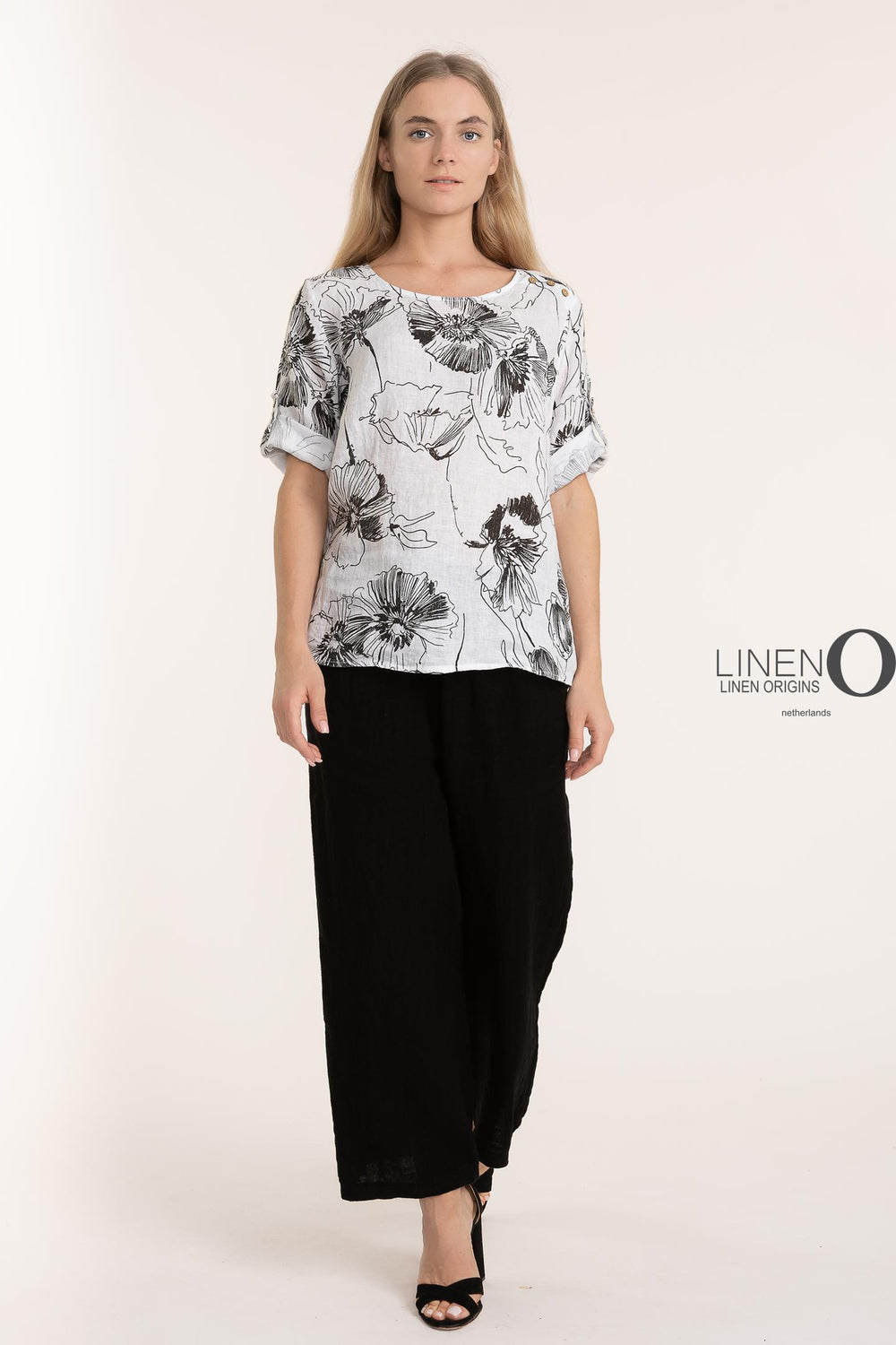 French Linen Blouse Print - Breathable Naturals | Glam & Fame Clothing