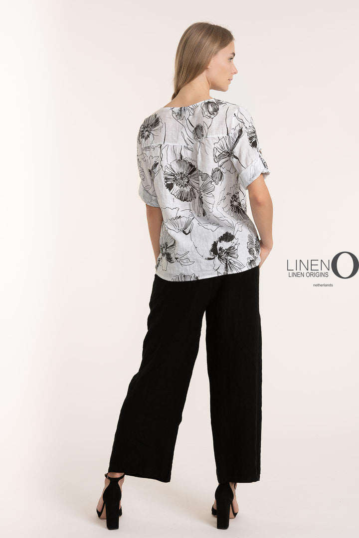 French Linen Blouse Print - Breathable Naturals | Glam & Fame Clothing