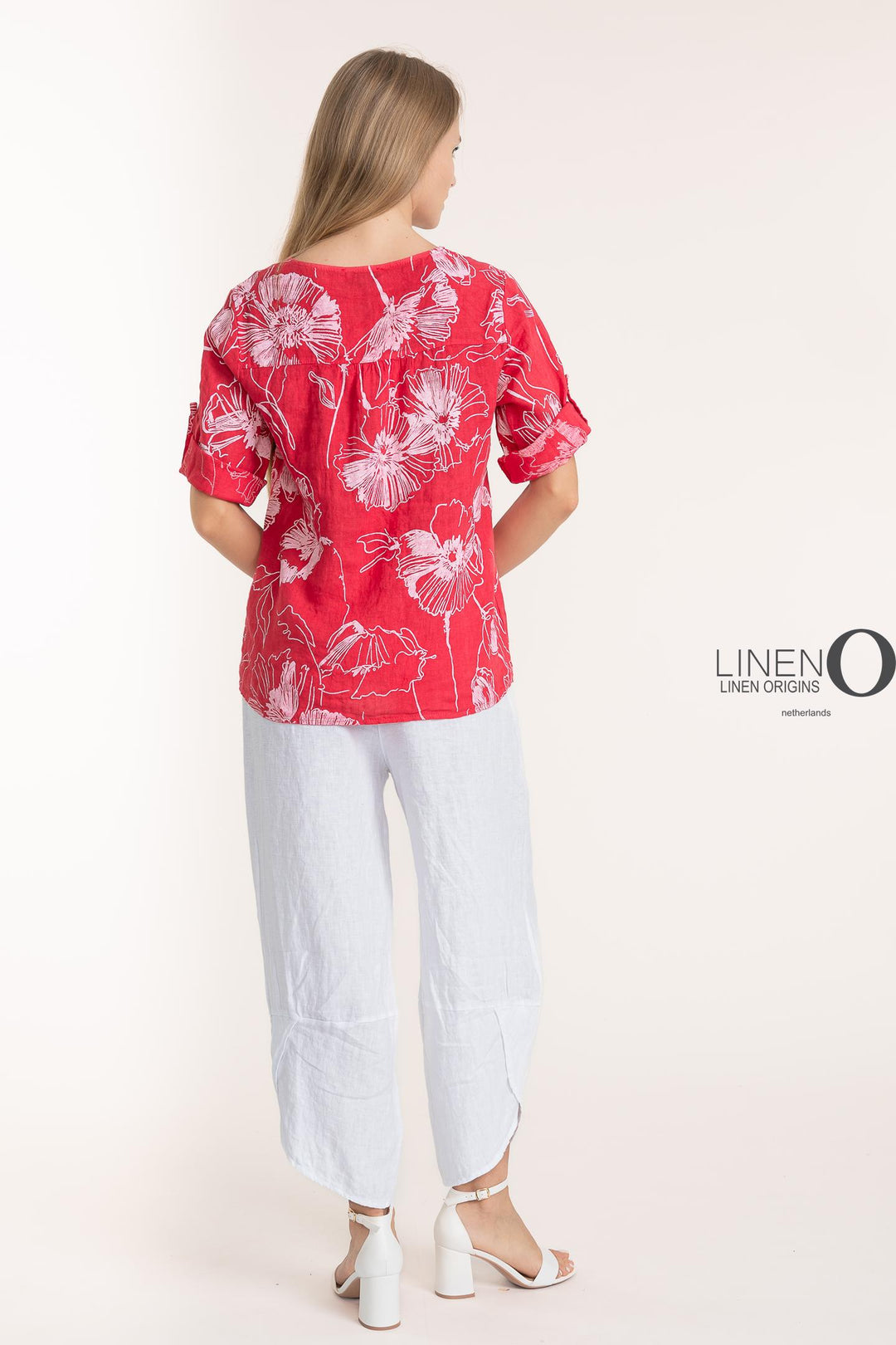 French Linen Blouse Print - Breathable Naturals | Glam & Fame Clothing