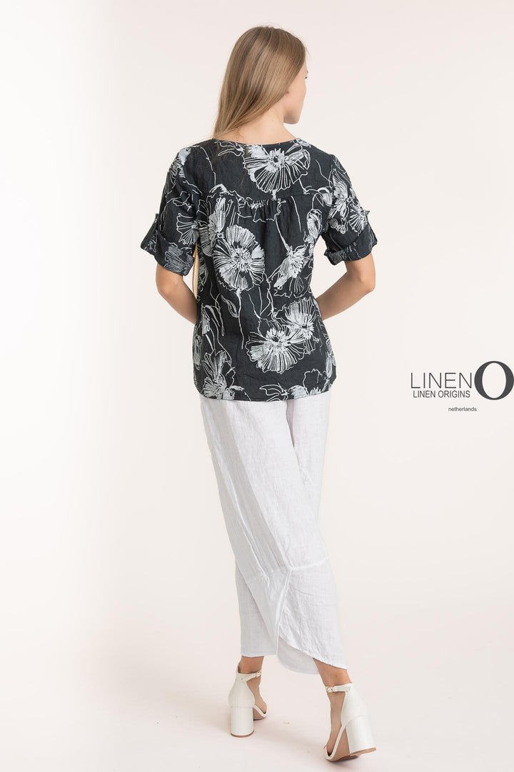 French Linen Blouse Print - Breathable Naturals | Glam & Fame Clothing