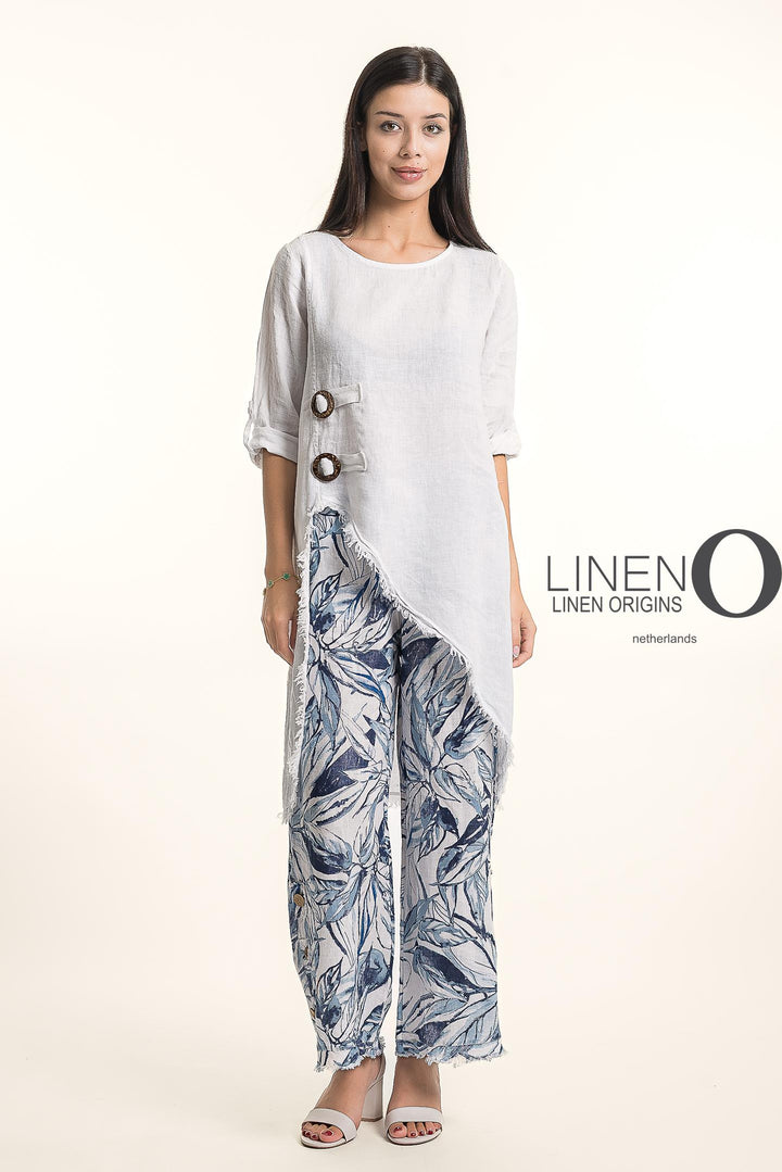 French Linen Asymmetric Tunic - Breathable Naturals | Glam & Fame Clothing