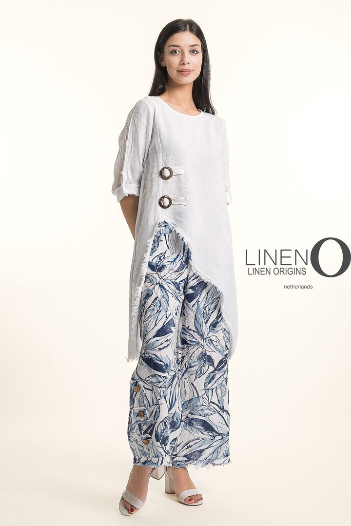 French Linen Asymmetric Tunic - Breathable Naturals | Glam & Fame Clothing