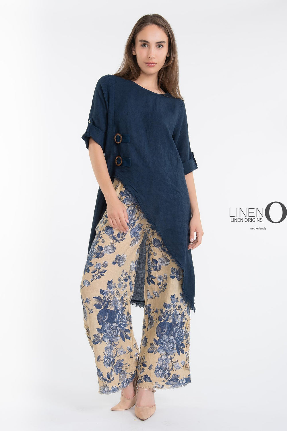 French Linen Asymmetric Tunic - Breathable Naturals | Glam & Fame Clothing