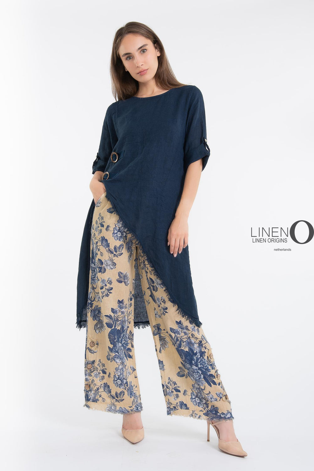 French Linen Asymmetric Tunic - Breathable Naturals | Glam & Fame Clothing