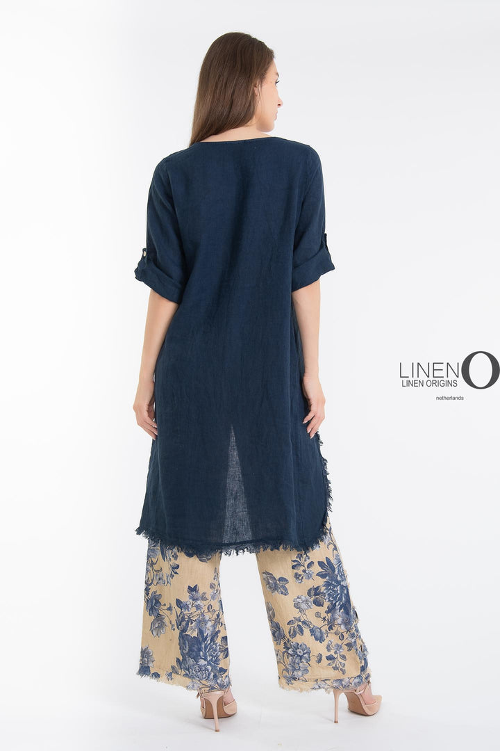 French Linen Asymmetric Tunic - Breathable Naturals | Glam & Fame Clothing