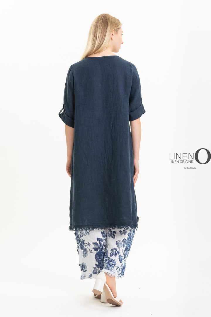 French Linen Asymmetric Tunic - Breathable Naturals | Glam & Fame Clothing