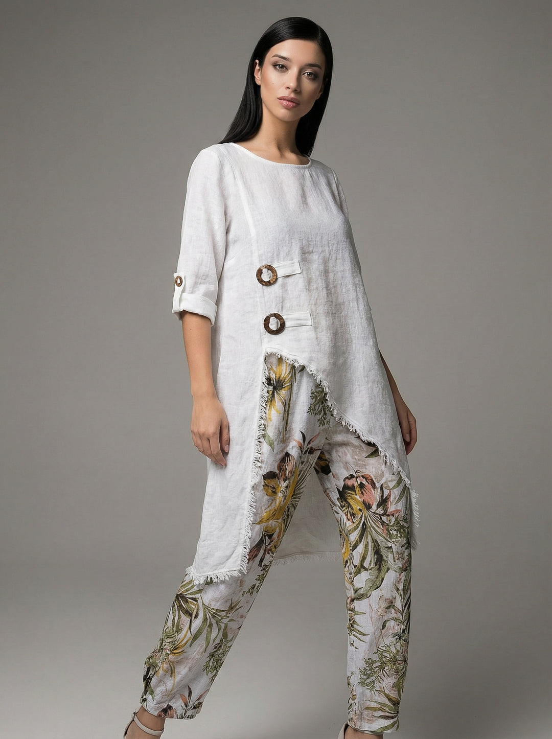 French Linen Asymmetric Tunic