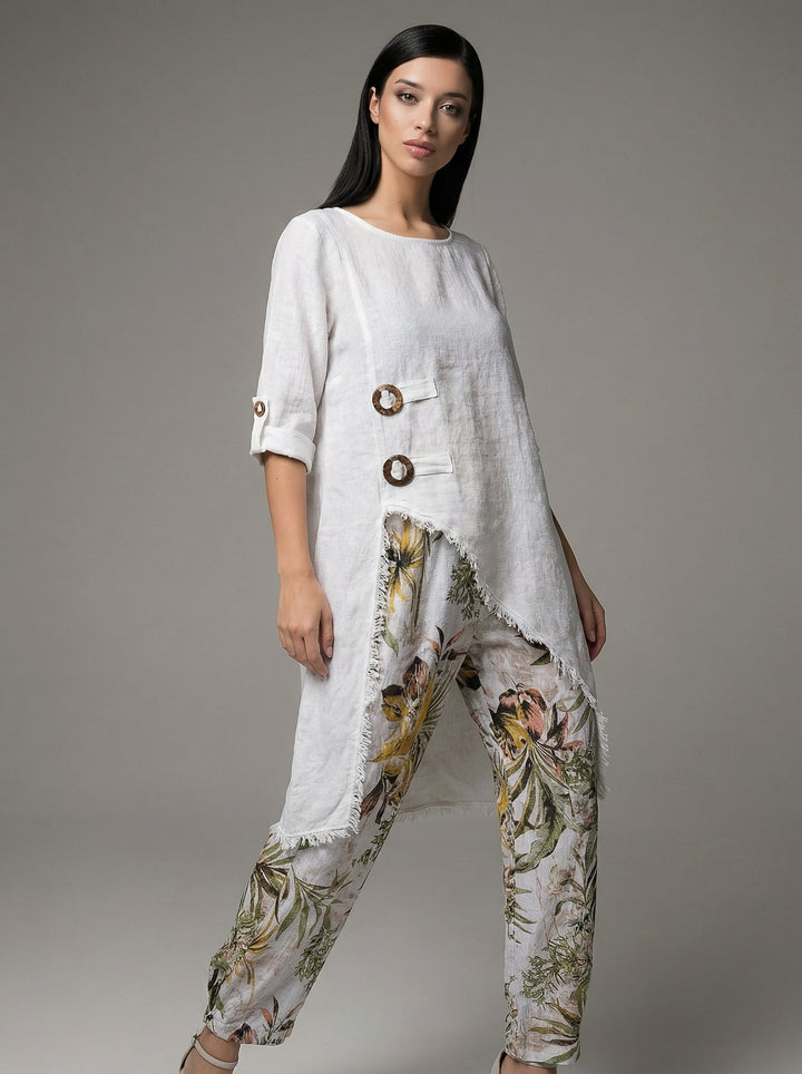 French Linen Asymmetric Tunic