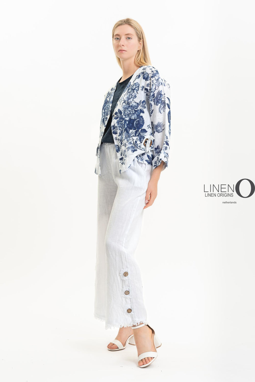 French Linen Jacket Vintage Garden - Breathable Naturals | Glam & Fame Clothing