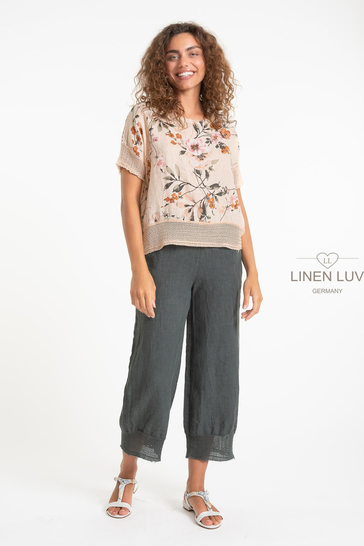 French Linen Blouse Raw Edge - Breathable Naturals | Glam & Fame Clothing