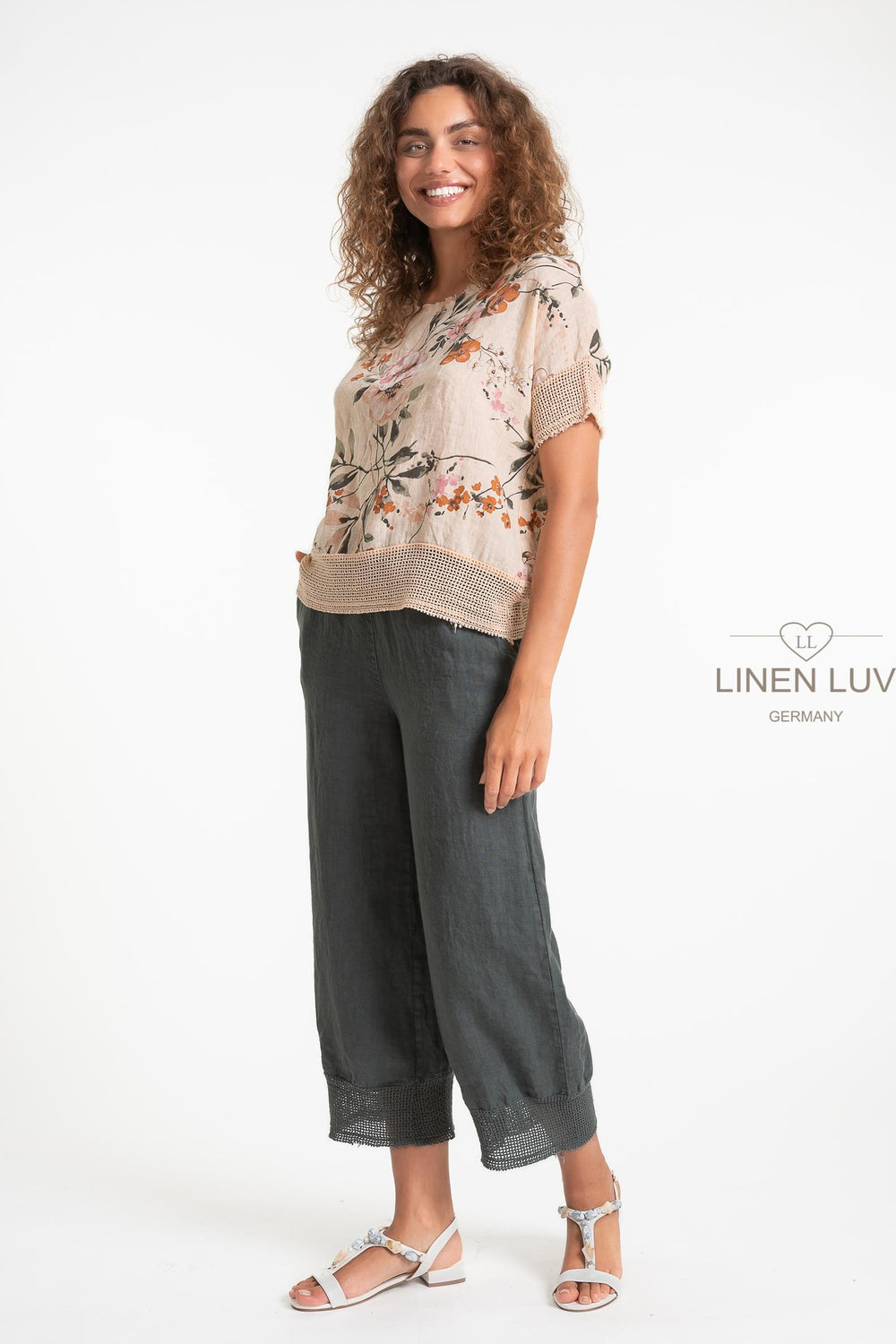 French Linen Blouse Raw Edge - Breathable Naturals | Glam & Fame Clothing