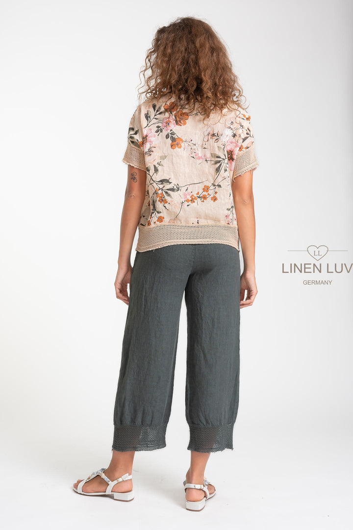 French Linen Blouse Raw Edge - Breathable Naturals | Glam & Fame Clothing